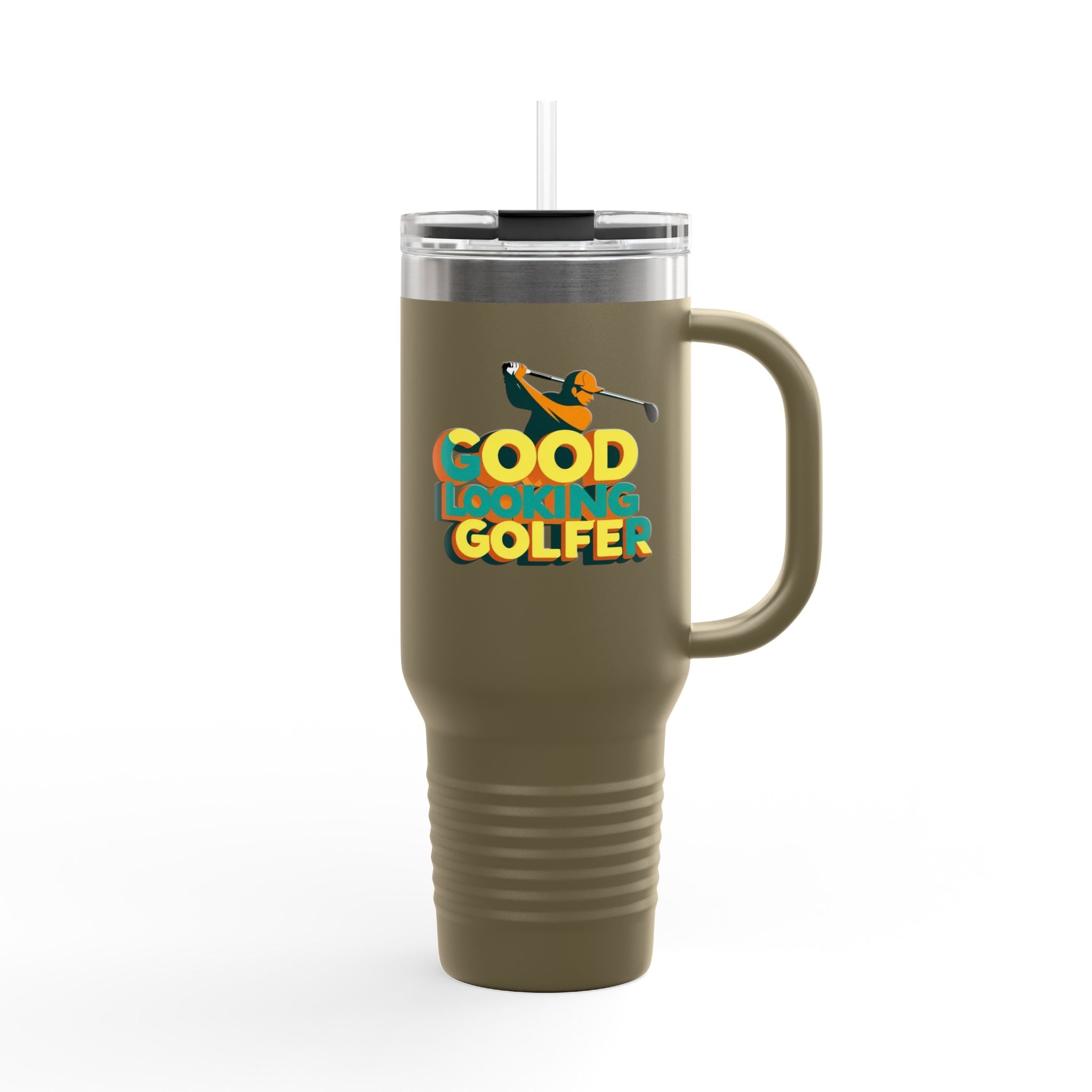 Good Looking Golfer Insulated Travel Mug | 40oz Coffee Cup | Perfect for Golf Lovers, Outdoors, Gifts for Him, Birthday