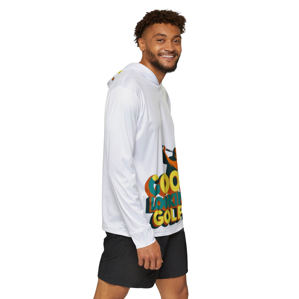 Golf-Inspired Men's Sports Warmup Hoodie, Perfect for Golfers, Gifts for Dads, Summer Sportswear, Activewear Hoodie, Golfer's Apparel