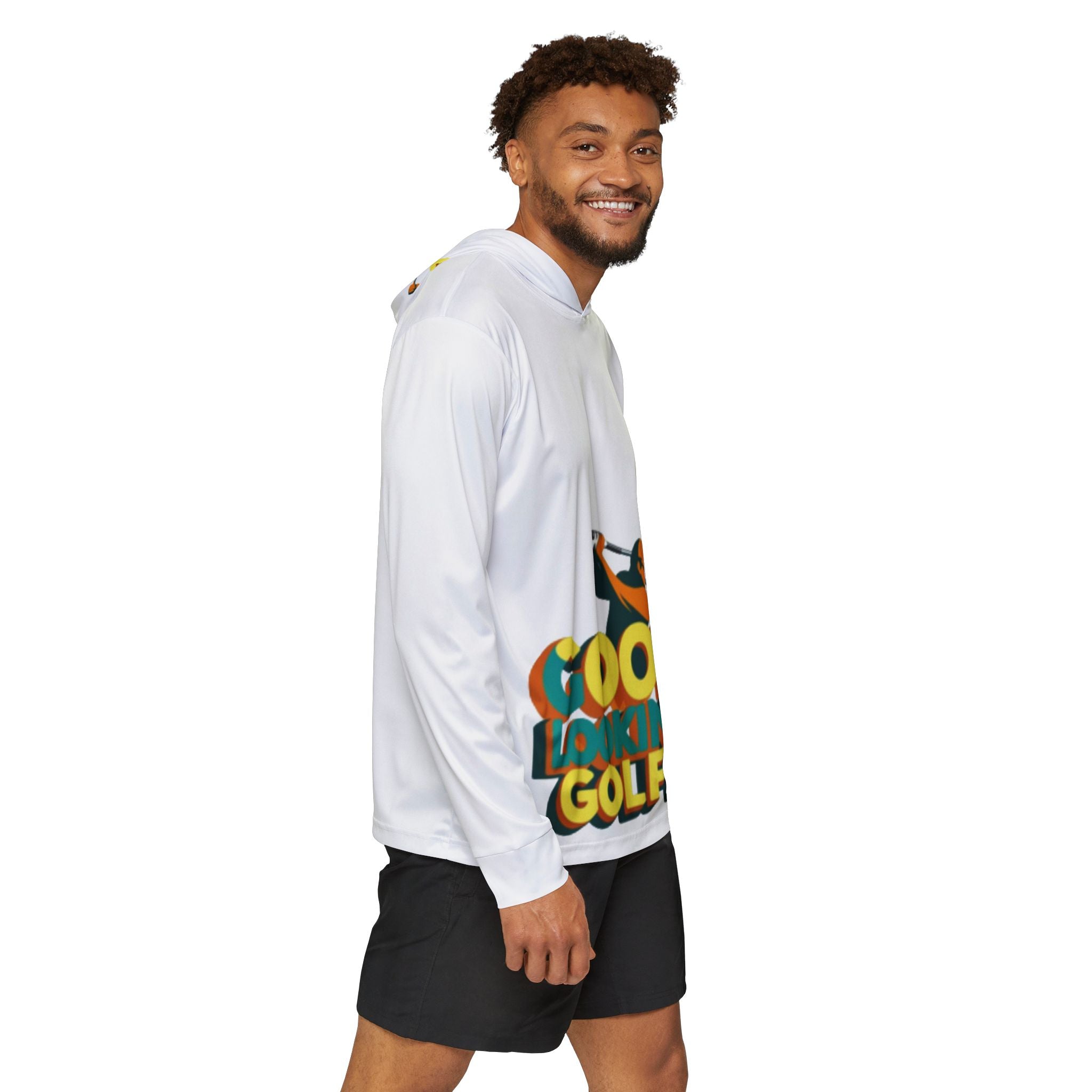 Golf-Inspired Men's Sports Warmup Hoodie, Perfect for Golfers, Gifts for Dads, Summer Sportswear, Activewear Hoodie, Golfer's Apparel