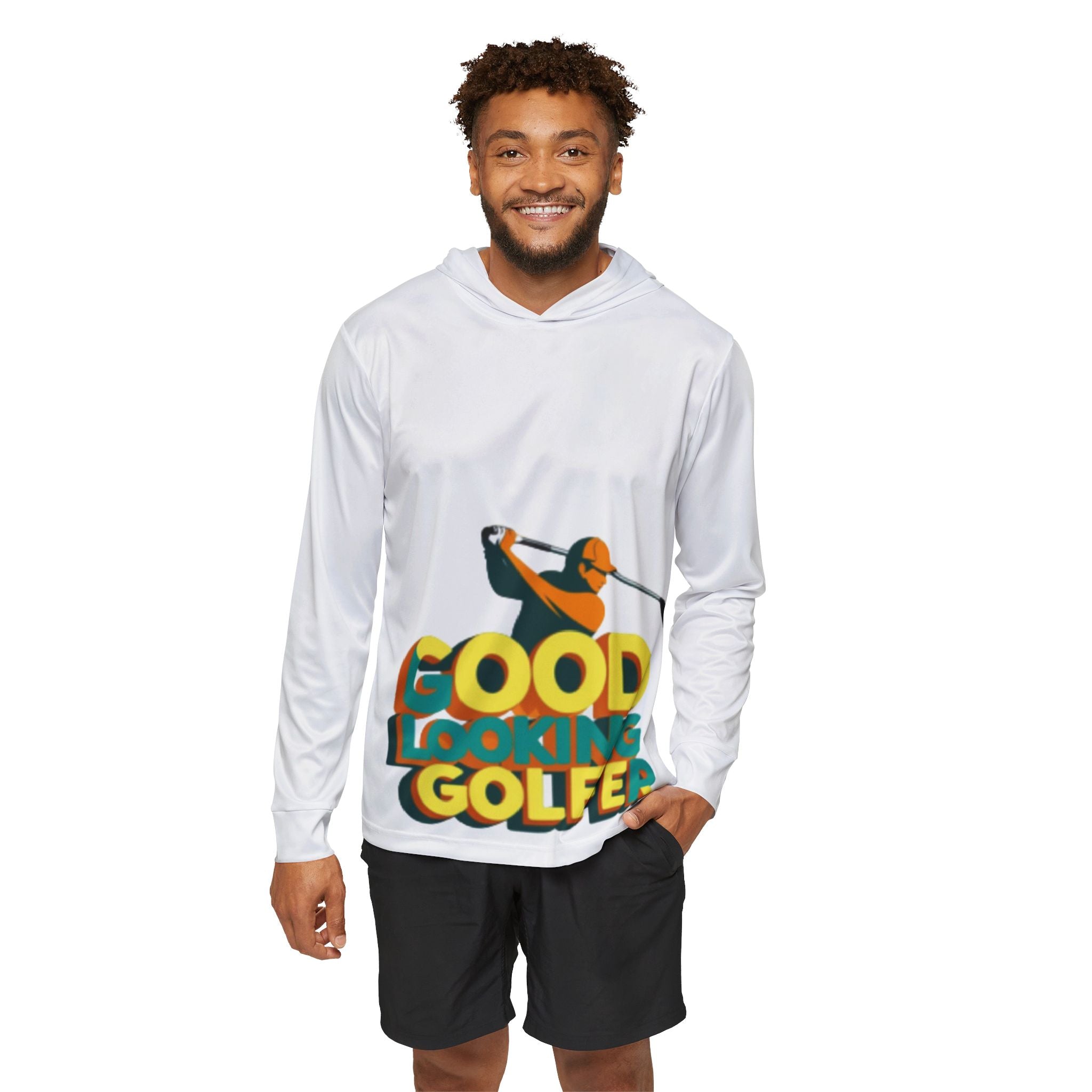 Golf-Inspired Men's Sports Warmup Hoodie, Perfect for Golfers, Gifts for Dads, Summer Sportswear, Activewear Hoodie, Golfer's Apparel